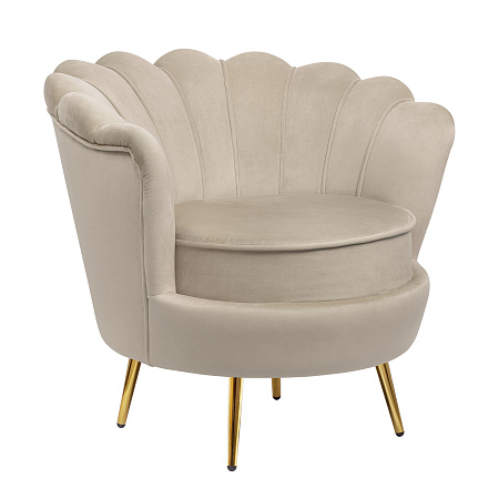 Низкие кресла для дома Дизайнерское кресло ракушка Pearl taupe коричневое