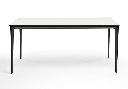 "Малага" обеденный стол из HPL 160х80см, цвет молочный, каркас черный