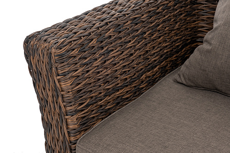 "Капучино" диван из искусственного ротанга (гиацинт) трехместный, цвет коричневый
