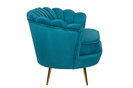 Двухместные диваны Дизайнерский диван ракушка  Pearl double marine velvet сине-зеленый