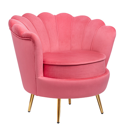 Низкие кресла для дома Дизайнерское кресло ракушка Pearl karmin красный