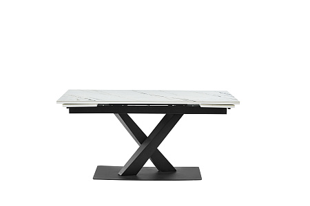 "Юпитер" стол интерьерный раздвижной обеденный из керамики, цвет белый глянцевый