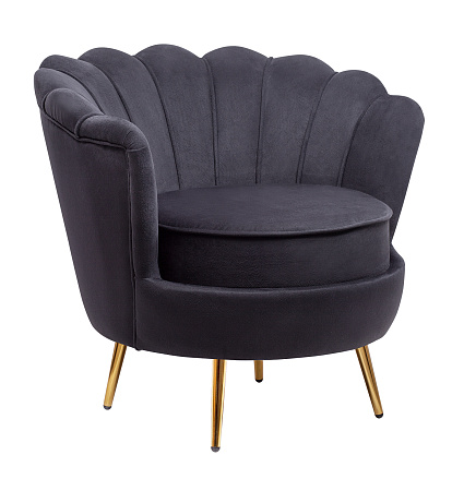 Низкие кресла для дома Дизайнерское кресло ракушка Pearl black черный